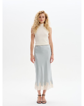 Юбка миди с кружевом