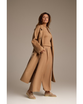 Двубортное пальто из шерсти с кашемиром