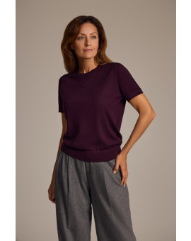 Топ с коротким рукавом из шерсти с шелком