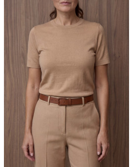 Топ с коротким рукавом из шерсти с шелком