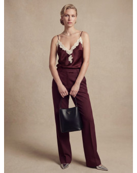 Шелковый топ с кружевом